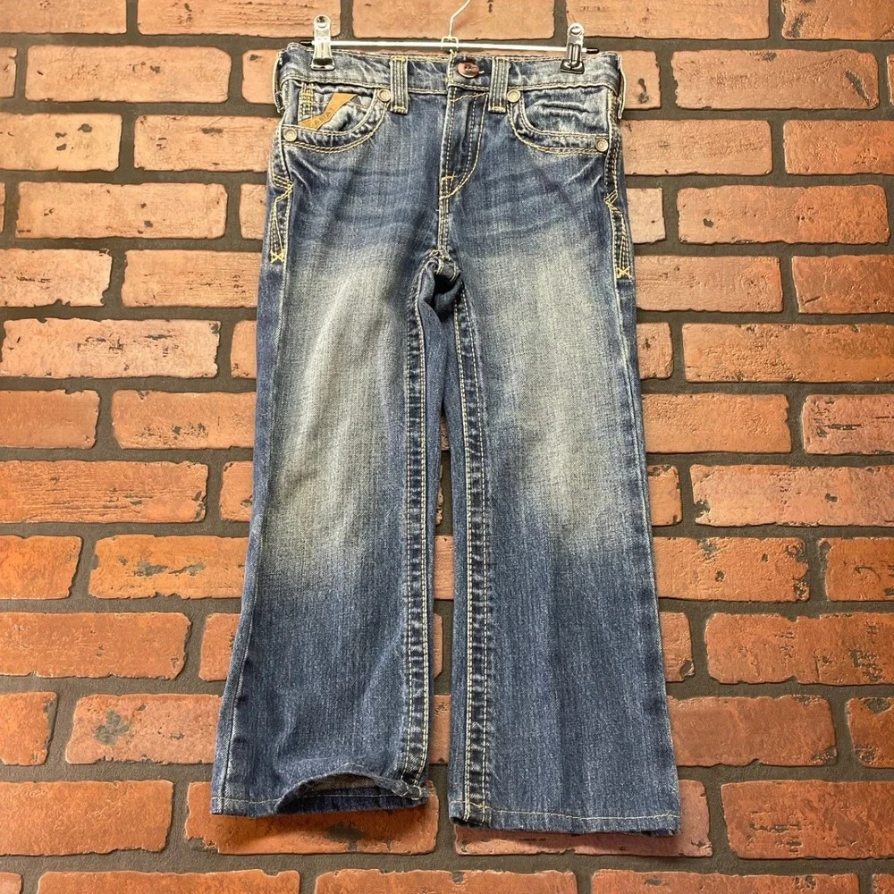 Ariat Kids S Cowboy Faded Denim Jeans 100% Cotton Work Play Pants